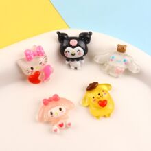 透明卡通抱爱心三丽鸥开下库洛米布丁狗可爱饰品配件diy西瓜贴片