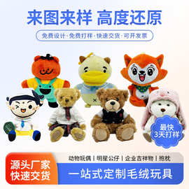 毛绒玩具定制玩偶IP企业吉祥物礼品来图来样布偶棉花娃娃公仔定做