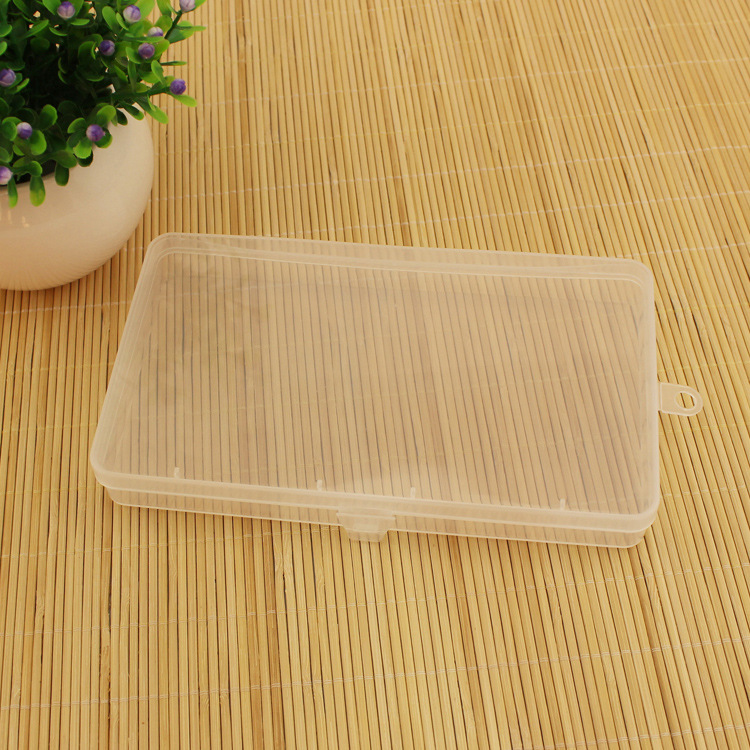 Venta caliente 5 piezas de joyería rectangular transparente con tapa, embalaje, caja de plástico, piezas de caja de almacenamiento de herramientas, caja vacía de PP al por mayor