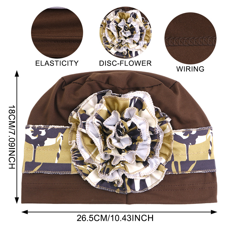 Hair-Protecting Chemo & Postpartum Headscarf Hat, Side Floral undefined