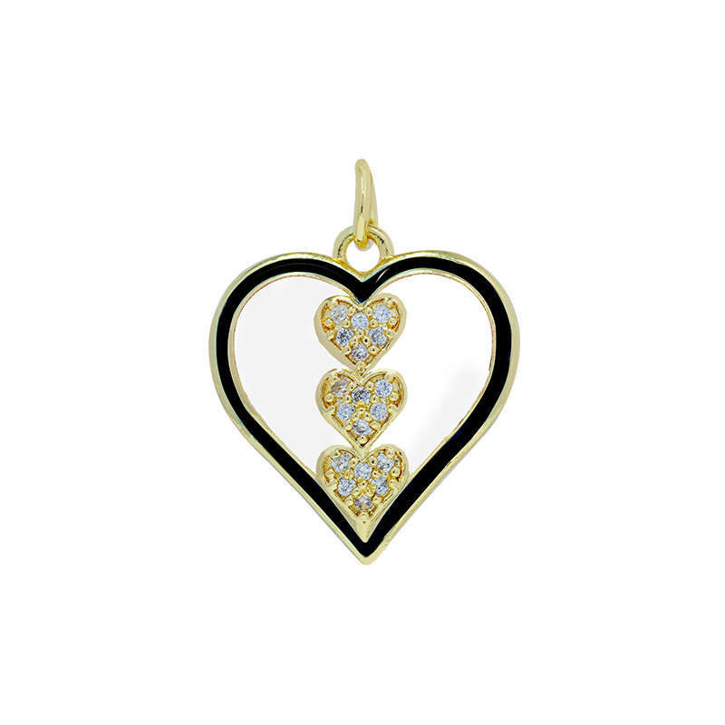 5g Weight Pendant Jewelry Making Type 17*18.8mm Jewelry Making Size Zircon Inlay Material DIY Jewelry Accessories Classification 1 Piece Quantity Copper Material Heart Shape Pattern Plating Design Simple Style Style 1 Piece 17*18.8mm Copper Zircon Heart Shape Pendant 5