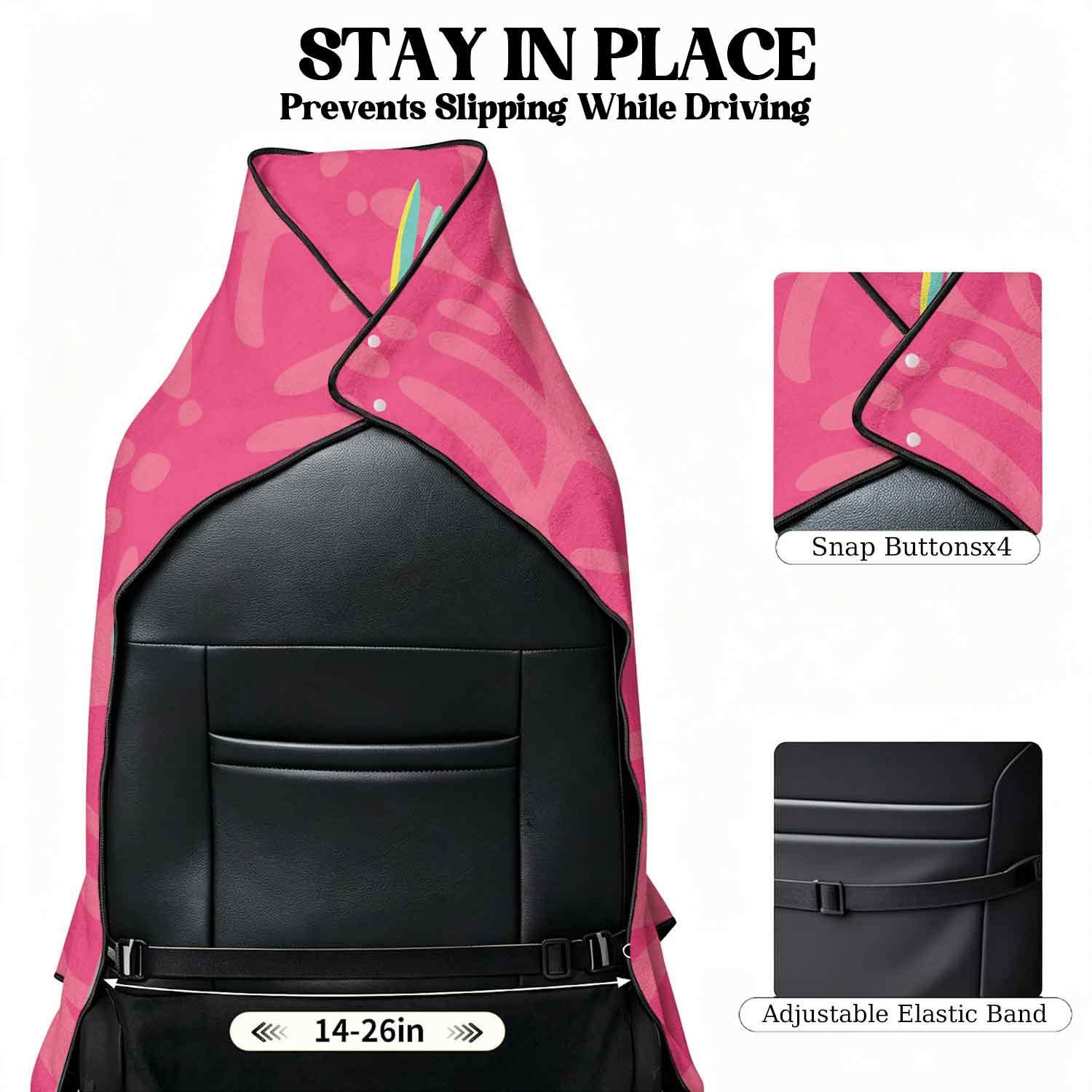 Summer bath towel and car seat cover 2-in-1, ultra-fine fiber outdoor beach and car dual-use universal seat cushion