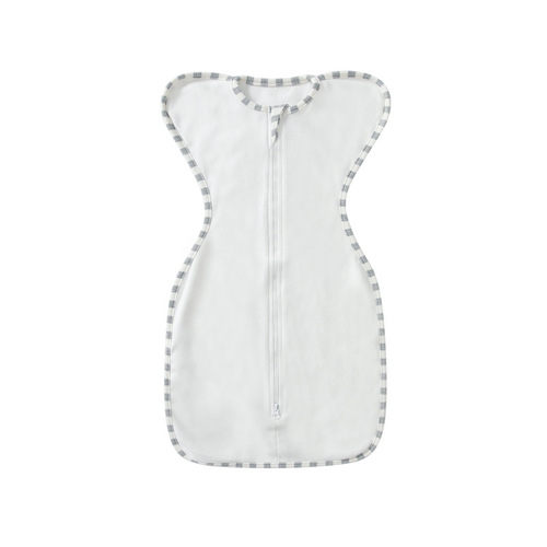 Cross-border baby swaddle sleeping bag, raising hands to prevent kicking, newborn baby solid color cotton sleeping bag, anti-jumping quilt, spring and autumn