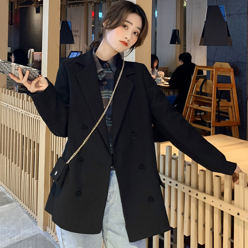 Spring and Autumn loose new black suit 2023 elegant thin professional casual Korean style suit jacket for women