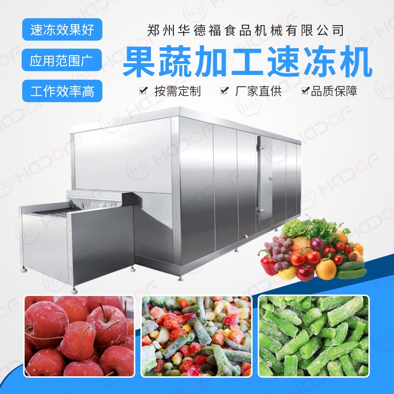 华德福制冷设备 果蔬隧道式速冻机 板栗速冻隧道 降温快 锁鲜设备