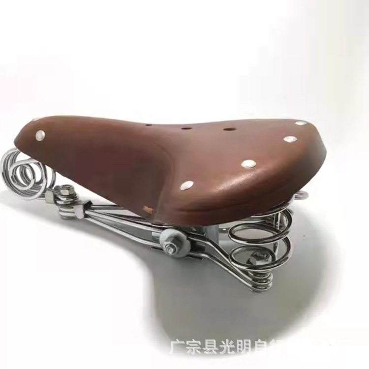 Retro cojín de piel de vaca asiento de bicicleta al aire libre camino de la bicicleta cojín del asiento de la bicicleta silla de montar accesorios para bicicletas