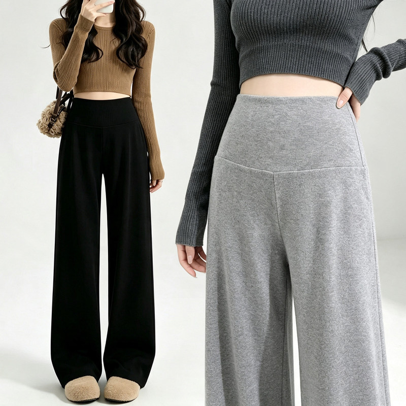 Maternity pants that don't tighten around the belly, suitable for spring and autumn, casual loose straight-leg plus-size wide-leg pants for plus-size women Maternity pants that don't tighten around the belly, suitable for spring and autumn, casual loose straight-leg plus-size wide-leg pants for plus-size women