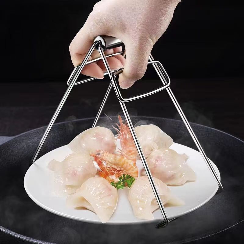 パーマ防止クリップステンレスクリップ食器取り出し器キッチン全鋼蒸しクリップ滑り止め土鍋蒸しクリップ|undefined