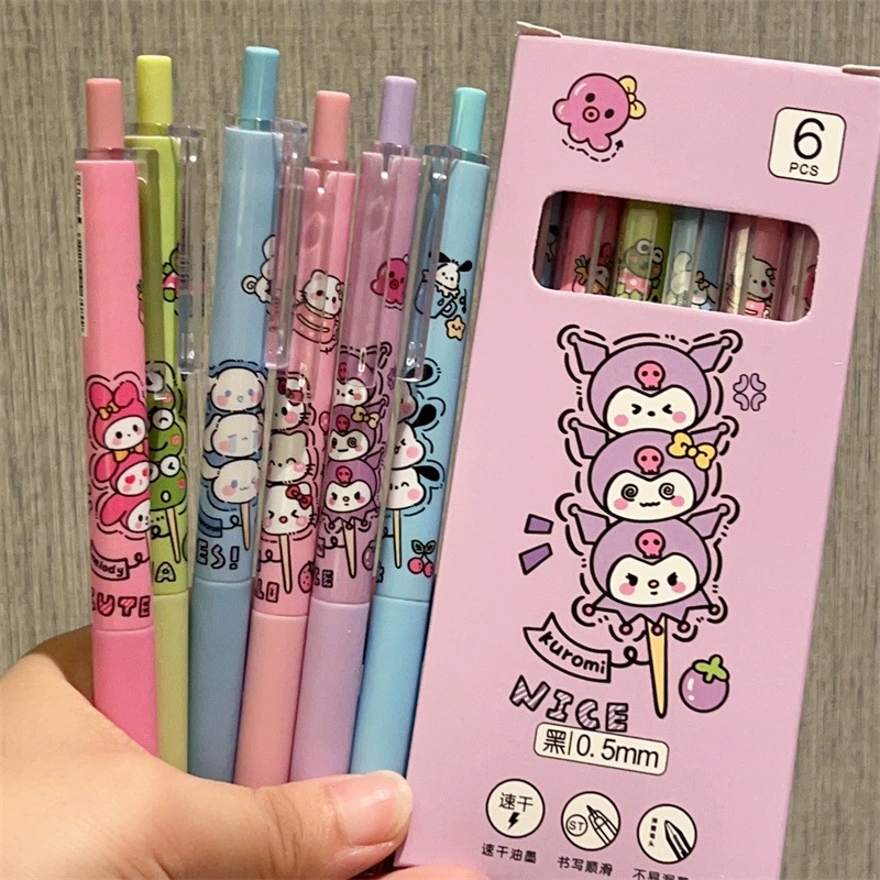 Sanliou Kulomi cabeza de dibujos animados secado rápido 0.5mm bolígrafo negro adorable estudiante de alto valor facial bolígrafo pulsador
