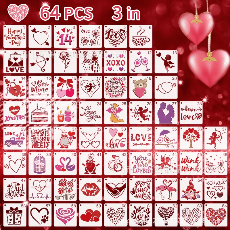 Трансграничный День Святого Валентина Любовь Полная картина Шаблон рисованной граффити DIY мультяшные принадлежности pet пластины для печати