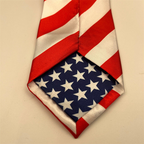 New American Flag Striped Tie for Men and Women, Fashionable and Stylish, Pattern Tie for Nightclubs, Entertainment, Fun and Leisure