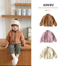 儿童秋冬羊羔绒外套2025新款男女童宝宝冬季保暖加绒棒球服棉服