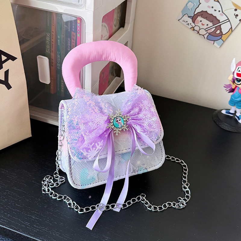 Bolso de niñas regalo de Año Nuevo bolso de hombro para niños 2025, nuevo estilo princesa bolso de mano extranjero gradiente versátil bolso de mochila
