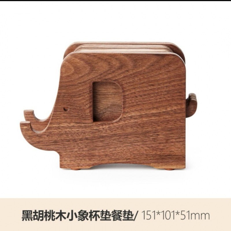 Elefante posavasos de madera maciza escritorio de madera nórdica práctica almohadilla de aislamiento térmico soporte creativo para teléfono móvil hogar cocina almohadilla de té