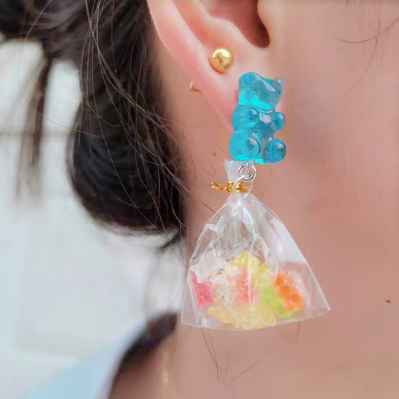 Creative Simulation Food Mini Jelly Bear Candy Drop Earrings display picture 3