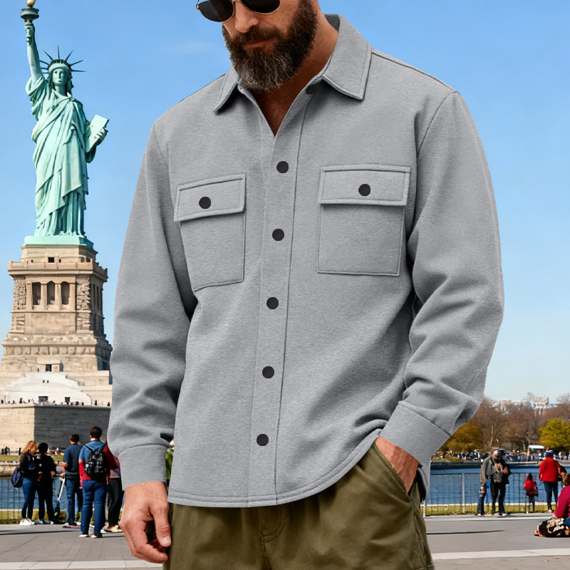 Chaqueta Abrigada de Invierno Estilo Americano para Hombre, Forrada de Felpa, Holgada, para Trabajo al Aire Libre, 2025