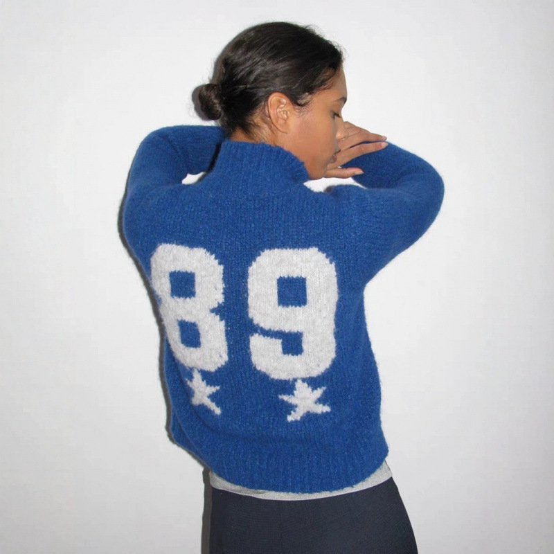 Paloma woolスポットスペイン柔らかいニットジャカードウール混紡ジッパーカーディガンセーター