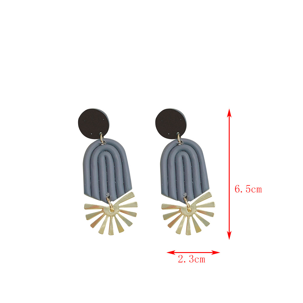 Simple Style Geometric soft clay Patchwork Womenu0027S Drop Earrings 1 Pair