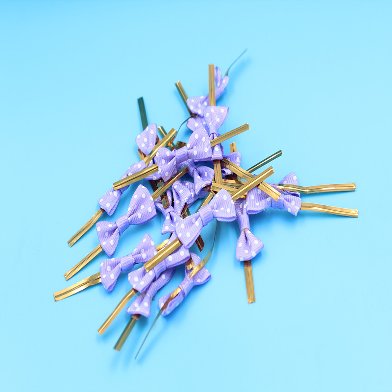 Fabricante en stock embalaje para hornear color pajarita de seda Lollipop corbata cuerda galleta embalaje bolsa empate 500