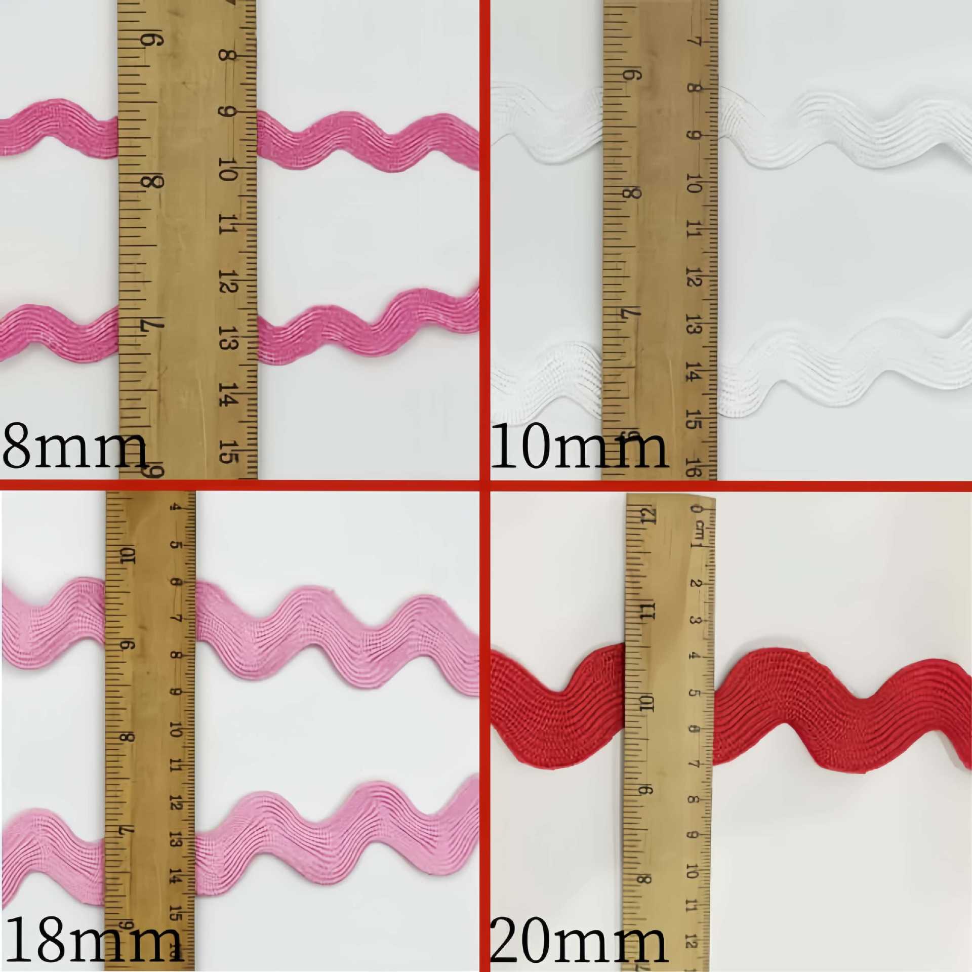 Fabricación de fábrica de 5-25mm marinero ondulado correas color S con curva de encaje con cordón ondulado