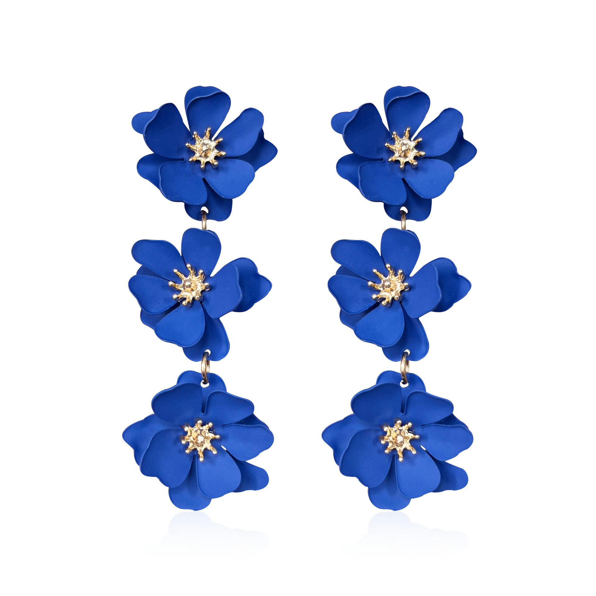 1 Paire Élégant Bohémien Style Simple Fleur Placage Alliage Boucles D'oreilles display picture 4