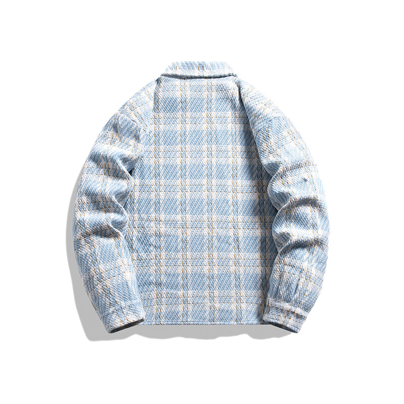 Men's Clothing Jacket for boys, new style for spring and autumn, high end style plaid brand, style lapel loose casual versatile jacket_voghion.com