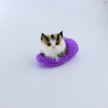 Simulación de gatos llamará lindos juguetes de peluche Simulación de gatos adornos Zapatillas de ojos abiertos Gatos muñecas Gatos niños cognición