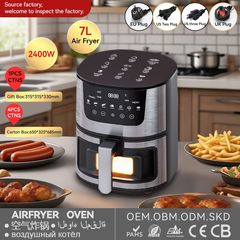 7L空气炸锅智能可视款触摸式不粘胆烤箱跨境出口110V220V一件代发