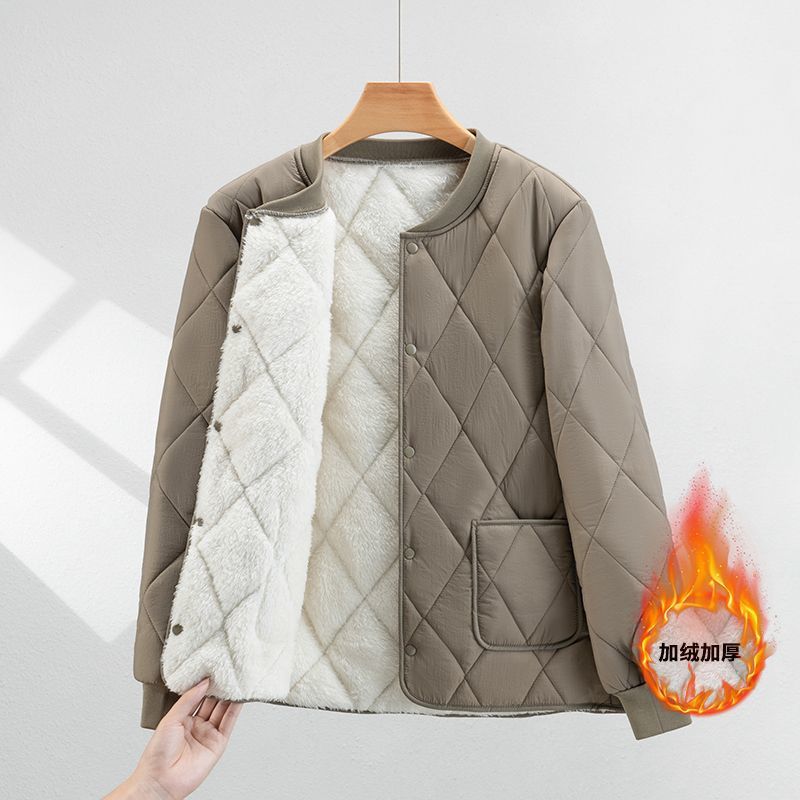 Men's Fleece-Lined Short Thick down Cotton Jacket Warm Coat Winter Inner School Uniform Base Vest Dad's Cotton-Padded Jacket