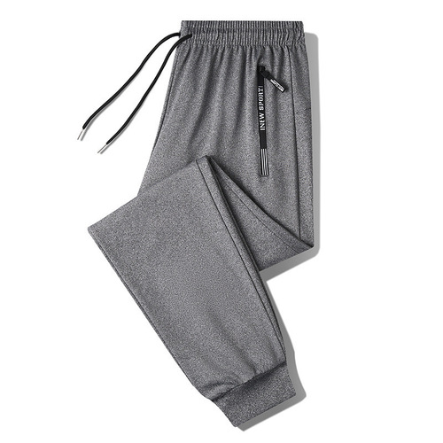 Men's Spring Loose Straight Casual Sports Ice Silk Pants Large Size 24 New Style Unisex Long Pants