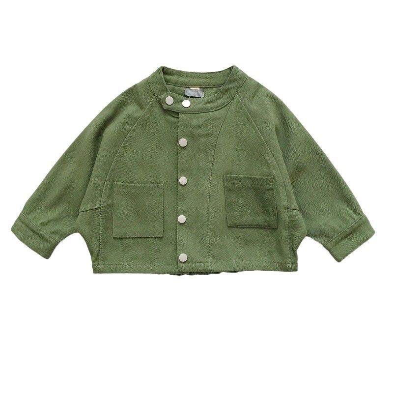 (2개) 유행 스트리트 스타일 아동용 박쥐 셔츠 재킷 남여 봄, 가을 스타일 소년과 소녀를 위한 다용도 단색 긴팔 가디건