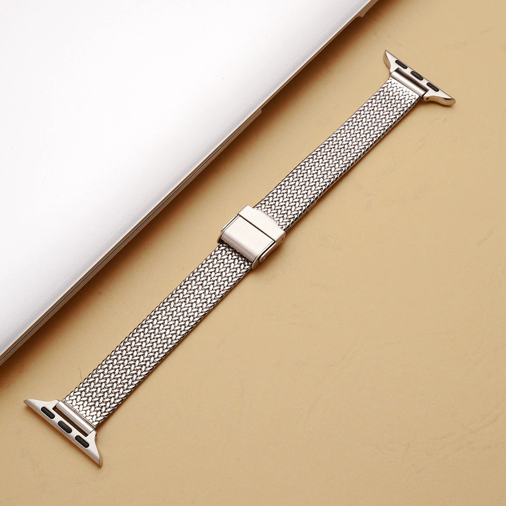 Подходит для стального браслета Apple iwatch, стальной метал, структура пшеничных ушей, рашельем сеть двойного зажима, маленькая талия женские ремешки часов