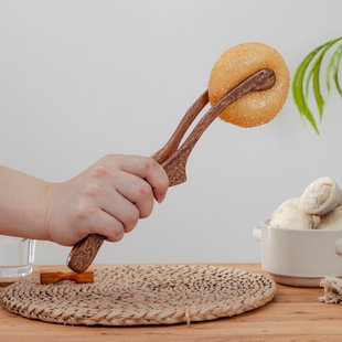 Kitchen High Temperature Resistant Acacia Wood Food Clip Steak Clip Food Fruit Bread Fried Barbecue Tool Clip