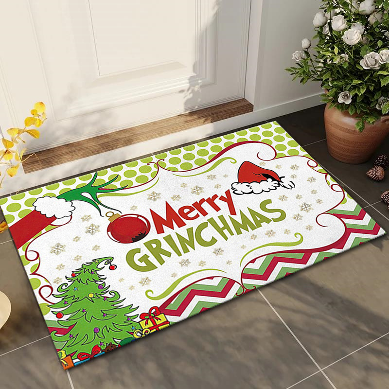 Alfombra de piso de dibujos animados de comercio exterior transfronterizo amazon deseo estera de piso de navidad decoración de vacaciones estera de regalo estera de la puerta del hogar