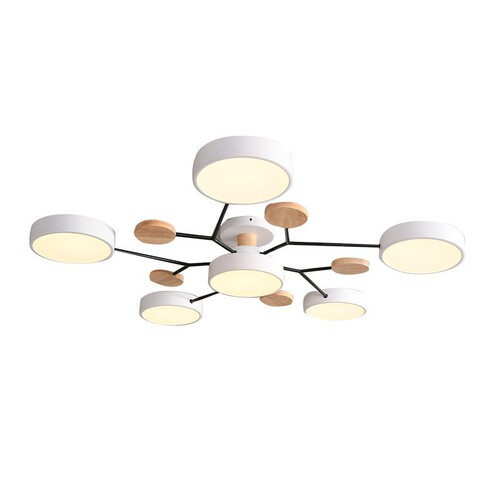 Nordic living room pendant lamp, modern minimalist Japanese-style bedroom and study ceiling lamp, creative personalized macaron wood lamp