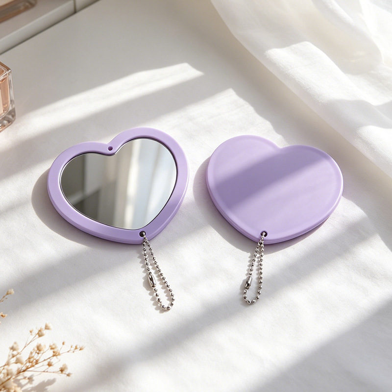 Rotar el amor mini portátil espejo de doble cara espejo de alta definición del dormitorio de maquillaje espejo colgante espejo pequeño image 11
