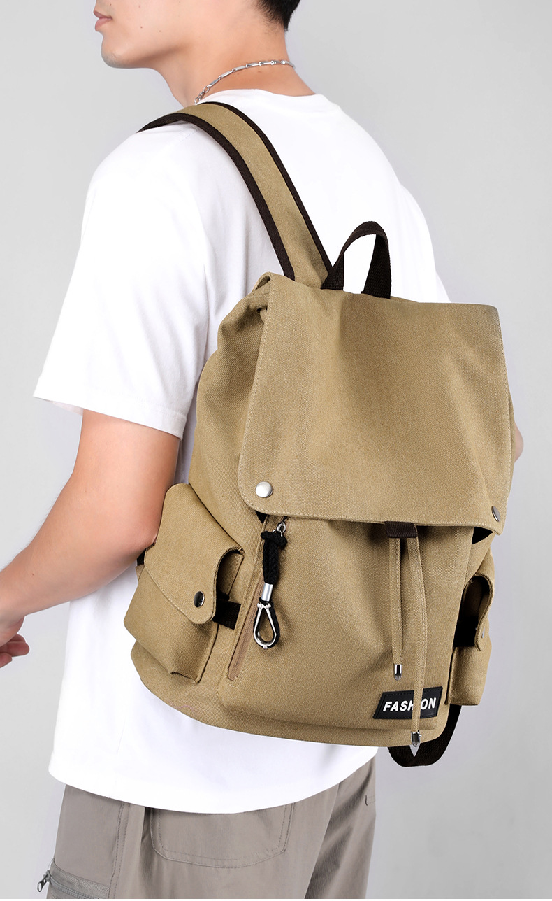 2023 New personalized Hong Kong-style backpack, large-capacity fashionable and trendy schoolbag, versatile and casual nylon student backpack full figure