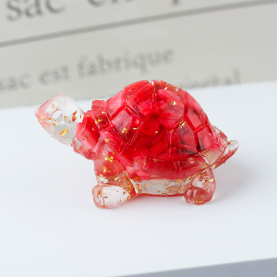 Cristal natural Animal Cristal blanco Cute Little Turtle Decoración creativa Adornos de escritorio Artesanías Decoración de coche