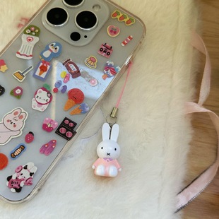 Original Cute Retro Animal Mobile Phone Chain Soft Cute Miffy Rabbit Cartoon Ins Style Bunny Goo Ben Chain Millennium Style