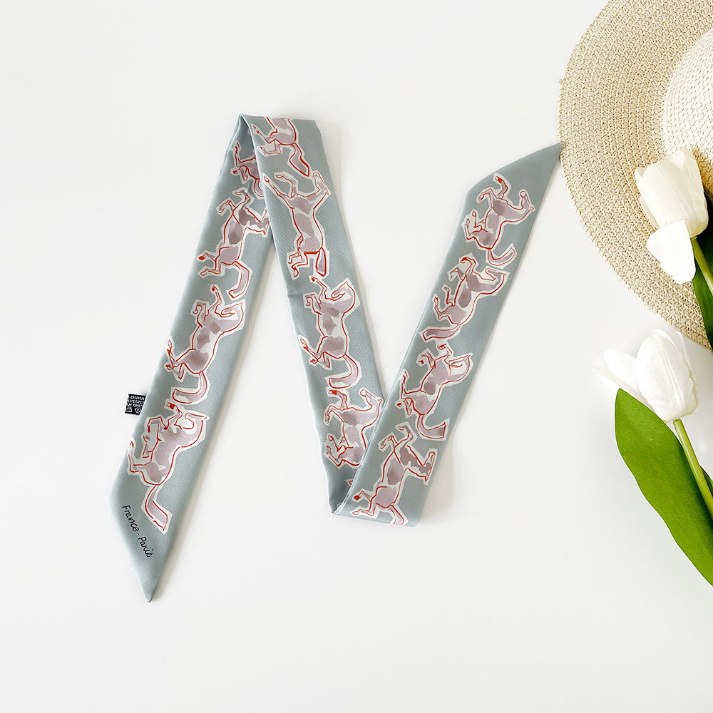 Women's Elegant Retro Printing Bag Satin Silk Scarf display picture 38