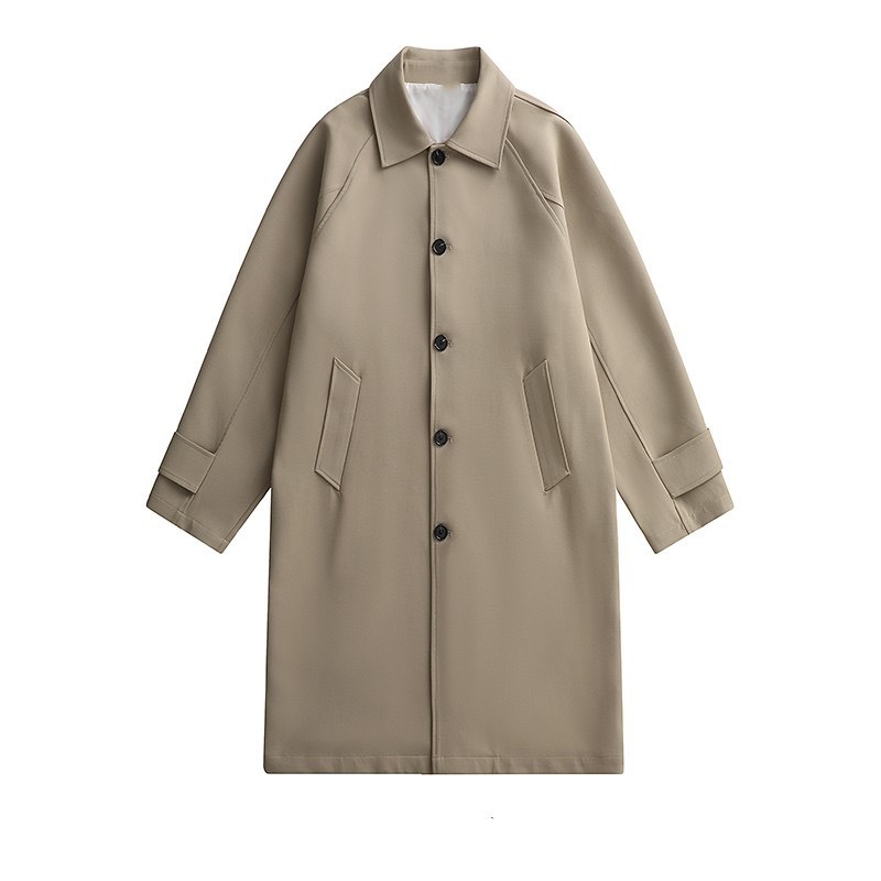 Men's mid-length trench coat, high-end style, 2025 new autumn and winter style, long, over-the-knee, plus size top.