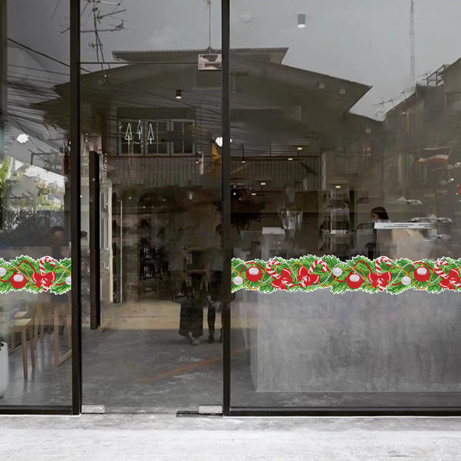 Popular Navidad pegatinas de pared larga pintura diamante casual pegatinas DIY pegatinas de pared pegatinas hechas a mano pegatinas de ventana transparente diamante brillante