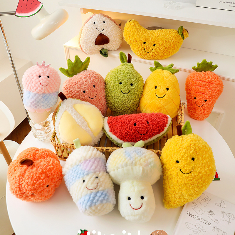 Grab machine new fruit and vegetable series plush toy fruit doll wedding throwing doll holiday gift stall hot sale