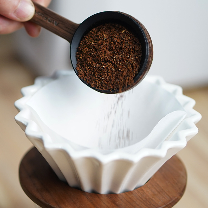 Professional Black Walnut Coffee Measuring Spoon 12g Scoop_voghion.com