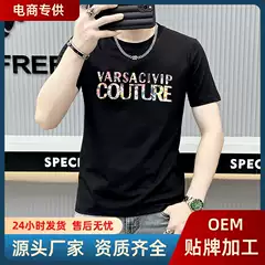 Source Factory Direct Drop Shipping for Europe 2024 Men's Short Sleeve Letter Print Summer Casual Fashion Basic Tee