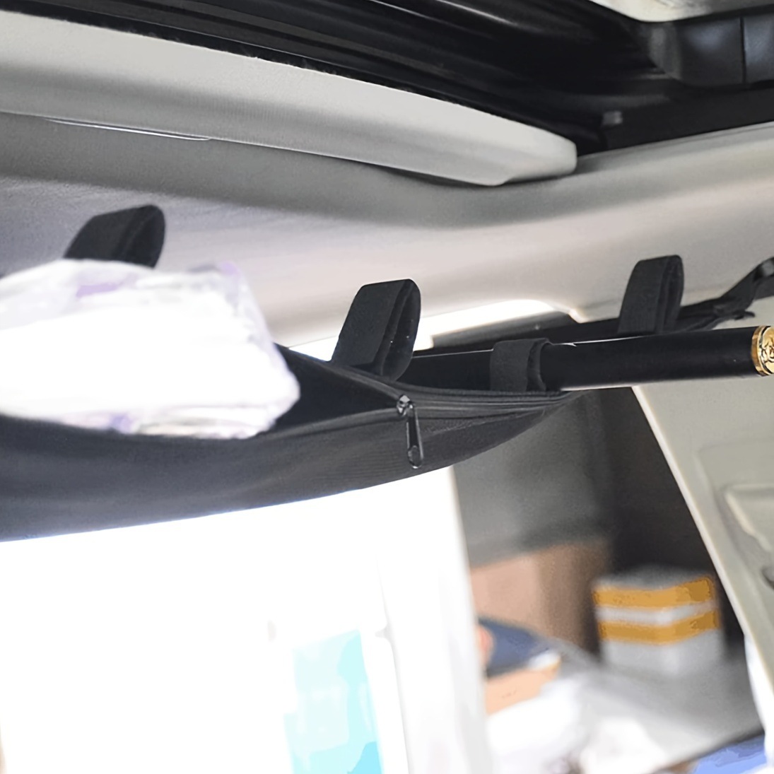 汽车顶棚悬挂式顶网超大容量车内行李网汽车收纳袋车顶储物 置物