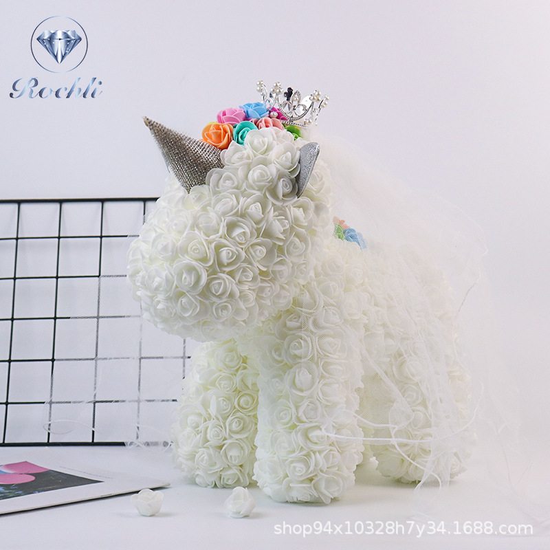 Corona, velo de cabeza, unicornio, flor inmortal, chica, amante, cumpleaños de Navidad, esposa.