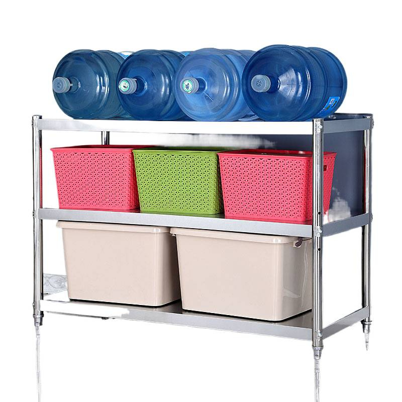 Estante de almacenamiento de tres pisos de piso de cocina multifuncional desmontable de microondas balcón estante de almacenamiento de dormitorio