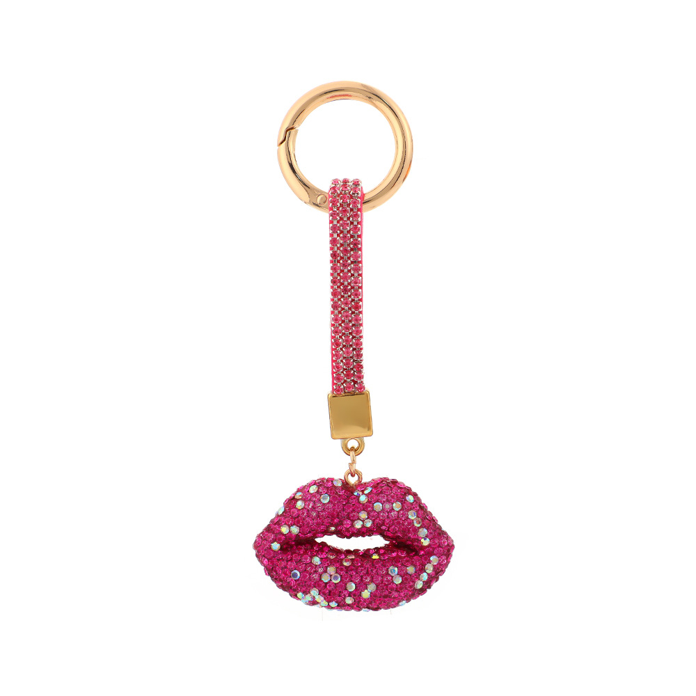 Llavero de lujo con forma de labios y diamantes para bolso_voghion.com