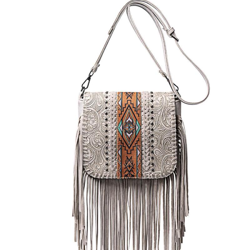 New Ethnic Style Long Tassel Leather Bag, European and American Style Messenger Bag, Zippered Closure, Vintage Bohemian Style Bag New Ethnic Style Long Tassel Leather Bag, European and American Style Messenger Bag, Zippered Closure, Vintage Bohemian Style Bag